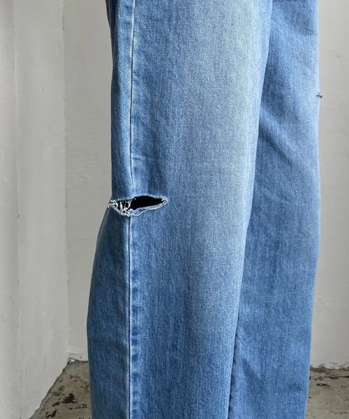 CAPRICIEUX LE'MAGE（カプリシューレマージュ）の「カットアウトデニム（デニムパンツ・レディース・ホワイト/ブルー・38/36）」の9枚目の写真