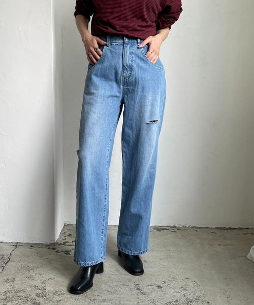 CAPRICIEUX LE'MAGE（カプリシューレマージュ）の「カットアウトデニム（デニムパンツ・レディース・ホワイト/ブルー・38/36）」の11枚目の写真