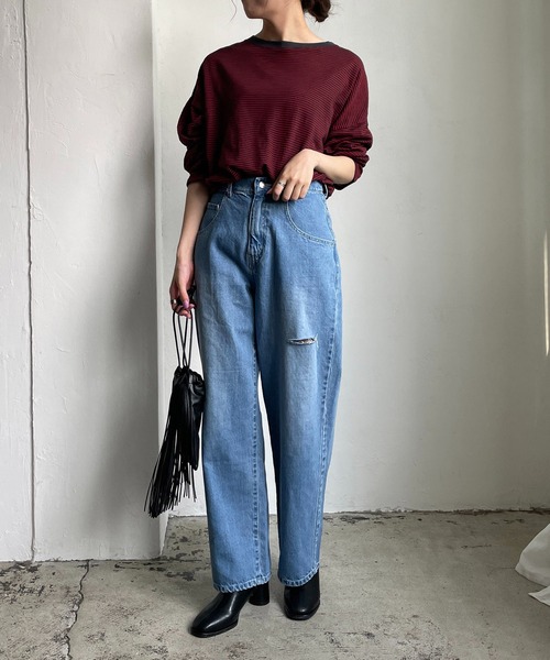 CAPRICIEUX LE'MAGE（カプリシューレマージュ）の「カットアウトデニム（デニムパンツ・レディース・ホワイト/ブルー・38/36）」の17枚目の写真