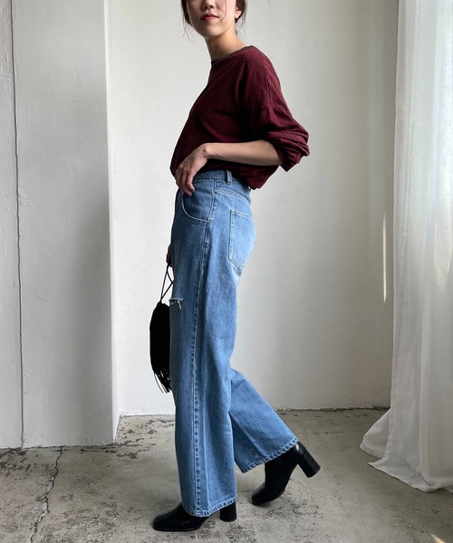 CAPRICIEUX LE'MAGE（カプリシューレマージュ）の「カットアウトデニム（デニムパンツ・レディース・ホワイト/ブルー・38/36）」の18枚目の写真