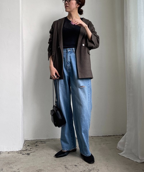 CAPRICIEUX LE'MAGE（カプリシューレマージュ）の「カットアウトデニム（デニムパンツ・レディース・ホワイト/ブルー・38/36）」の22枚目の写真