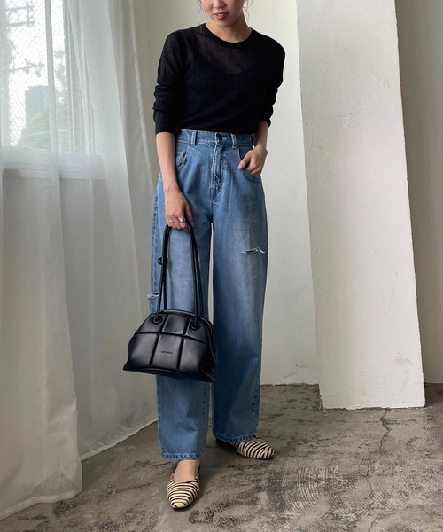 CAPRICIEUX LE'MAGE（カプリシューレマージュ）の「カットアウトデニム（デニムパンツ・レディース・ホワイト/ブルー・38/36）」の20枚目の写真