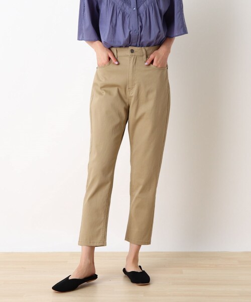 SHOO・LA・RUE（シューラルー）の「◆【S-LL/股下短め/3Dスキャン】スラウチーテーパードパンツ（その他パンツ・レディース・オリーブ/ダークネイビー/ベージュ/ブルー・03/02/04/01）」の2枚目の写真