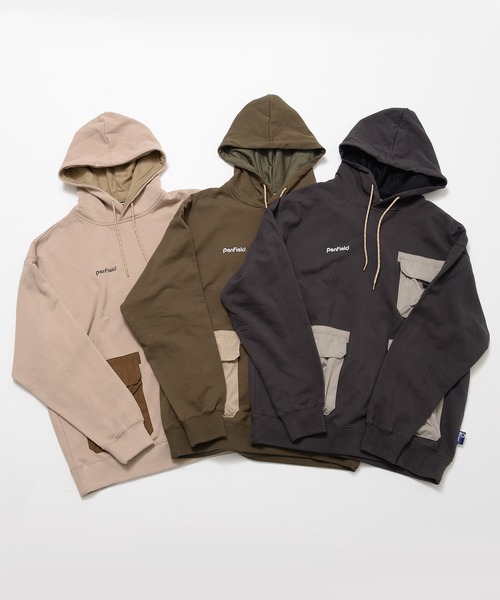 PEN FIELD（ペンフィールド）の「【Penfield/ペンフィールド】ワンポイント刺繍 ポケット付き ビックシルエット パーカー（パーカー・メンズ・ベージュ/カーキ/スミクロ・LL/M/L）」の12枚目の写真