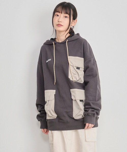 PEN FIELD（ペンフィールド）の「【Penfield/ペンフィールド】ワンポイント刺繍 ポケット付き ビックシルエット パーカー（パーカー・メンズ・ベージュ/カーキ/スミクロ・LL/M/L）」の18枚目の写真