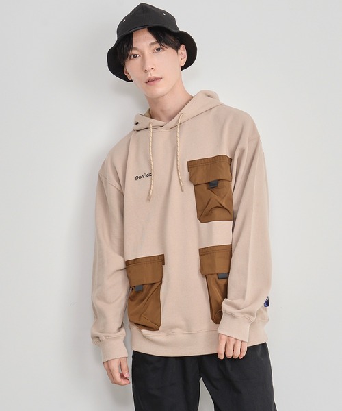 PEN FIELD（ペンフィールド）の「【Penfield/ペンフィールド】ワンポイント刺繍 ポケット付き ビックシルエット パーカー（パーカー・メンズ・ベージュ/カーキ/スミクロ・LL/M/L）」の19枚目の写真