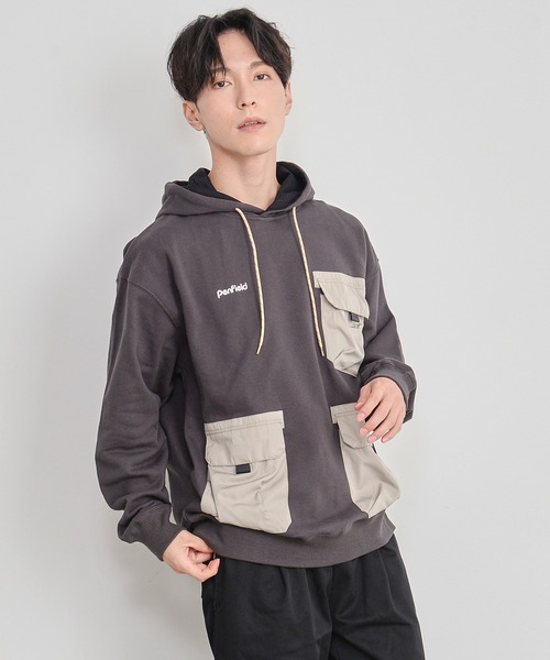 PEN FIELD（ペンフィールド）の「【Penfield/ペンフィールド】ワンポイント刺繍 ポケット付き ビックシルエット パーカー（パーカー・メンズ・ベージュ/カーキ/スミクロ・LL/M/L）」の22枚目の写真