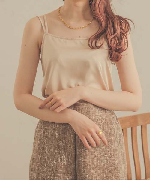 Ambre Neige(アンブルネージュ)の「バッククロスサテンキャミ/【WEB/EC限定商品】(キャミソール・レディース・ダークブラウン/ライトブラウン/ライトベージュ/ブラック・FREE)」の21枚目の写真