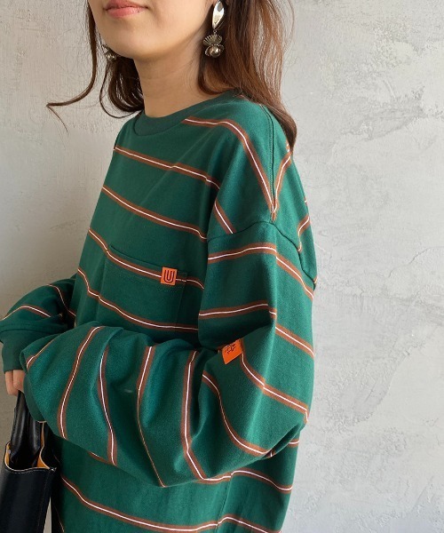 UNIVERSAL OVERALL（ユニバーサルオーバーオール）の「[UNIVERSAL OVERALL/ユニバーサルオーバーオール] 別注 ポケットロングスリーブＴシャツ（Tシャツ/カットソー・レディース・ホワイト/ブラック/グレー/オレンジ/モスグリーン/ネイビー/イエロー系その他/グリーン系その他・S/M/L）」の6枚目の写真