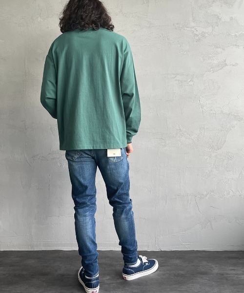 UNIVERSAL OVERALL（ユニバーサルオーバーオール）の「[UNIVERSAL OVERALL/ユニバーサルオーバーオール] 別注 ポケットロングスリーブＴシャツ（Tシャツ/カットソー・レディース・ホワイト/ブラック/グレー/オレンジ/モスグリーン/ネイビー/イエロー系その他/グリーン系その他・S/M/L）」の11枚目の写真