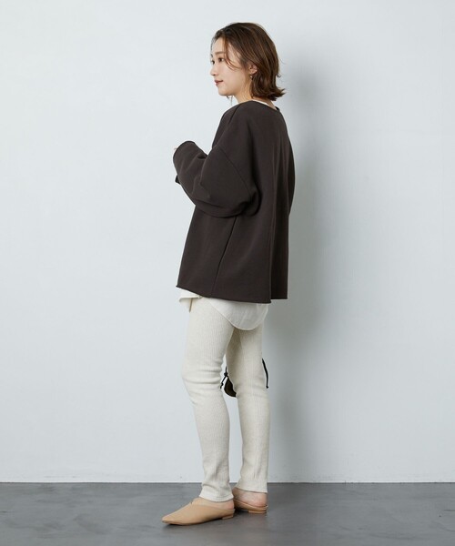 FREAK'S STORE(フリークスストア)の「▽【WEB限定】OE裏起毛ヘンリ-ネックセットプルオーバー(スウェット・レディース・レッド系/ブルー/ナチュラル/オリーブ/ブラウン/ベージュ/ブラック/ラベンダー/イエロー・フリ-)」の17枚目の写真