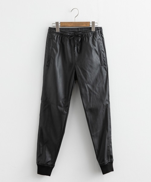 Rocky Monroe(ロッキーモンロー)の「裏起毛ストレッチラインフェイクレザーイージージョガートラックパンツ(その他パンツ・メンズ・ブラック×ブラック/ブラック×ホワイト・L/M/LL)」の16枚目の写真