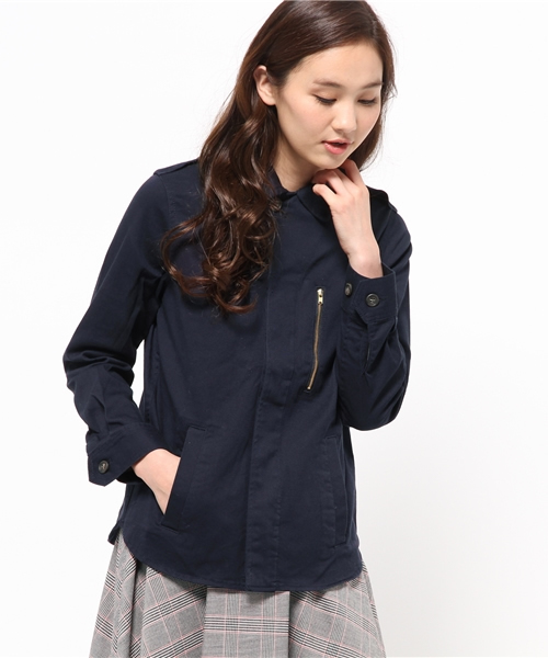 OUTLET（アウトレット）の「【CIAOPANIC TYPY】ミリタリーストレッチジャケット（ミリタリージャケット・レディース・ベージュ/ネイビー/オリーブ・SMALL/MEDIUM）」の3枚目の写真