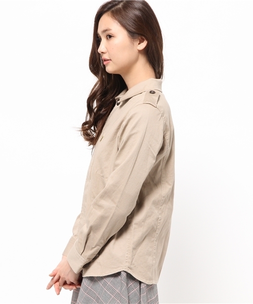 OUTLET（アウトレット）の「【CIAOPANIC TYPY】ミリタリーストレッチジャケット（ミリタリージャケット・レディース・ベージュ/ネイビー/オリーブ・SMALL/MEDIUM）」の14枚目の写真