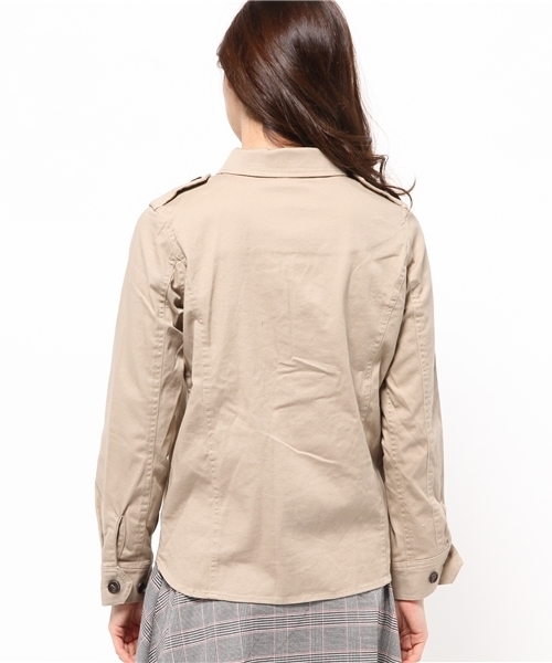 OUTLET（アウトレット）の「【CIAOPANIC TYPY】ミリタリーストレッチジャケット（ミリタリージャケット・レディース・ベージュ/ネイビー/オリーブ・SMALL/MEDIUM）」の15枚目の写真