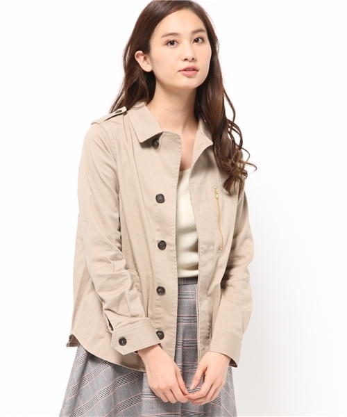OUTLET（アウトレット）の「【CIAOPANIC TYPY】ミリタリーストレッチジャケット（ミリタリージャケット・レディース・ベージュ/ネイビー/オリーブ・SMALL/MEDIUM）」の16枚目の写真