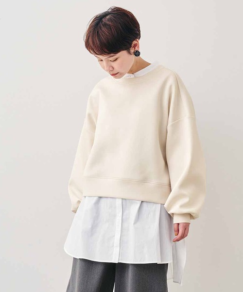MEDE19F（メデジュウキュウ）の「ＭＥＤＥ１９Ｆ　ダンボールカットソートップス＆チュニックセット（スウェット・レディース・ライム/アイボリー・MEDIUM/LARGE/X-LARGE/XX-LARGE）」の2枚目の写真