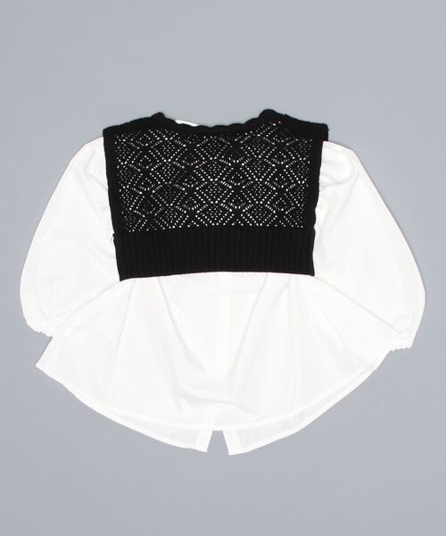 GLOBAL WORK（グローバルワーク）の「【キッズ】透かしニットベストセットブラウス/217213（シャツ/ブラウス・キッズ・ブラック/ベージュ・110cm/100cm/120cm/130cm/140cm/150cm/160cm）」の6枚目の写真