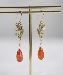 【SPICY COLORS】天然石のボタニカルピアス