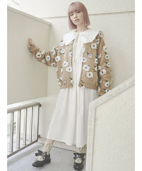 merry jenny(メリージェニー)の「キルトフリルカラーワンピース(ワンピース・レディース・ブラック/グレー/オフホワイト・FREE)」の11枚目の写真