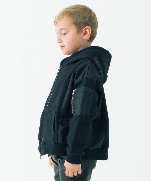 Smoothy（スムージー）の「Smoothy MA-1 zip parka / スムージー エムエーワンジップパーカー（パーカー・キッズ・ブラック・S/XL/M/L）」の6枚目の写真
