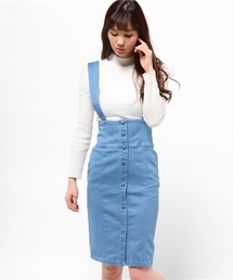 WEGO | WEGO/前ボタンペンシルジャンパースカート(デニムスカート)
