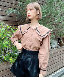 Voyage titty&Co.PETIT | 【Voyage titty&Co. PETIT】ししゅうラインセーラーブラウス(シャツ/ブラウス)