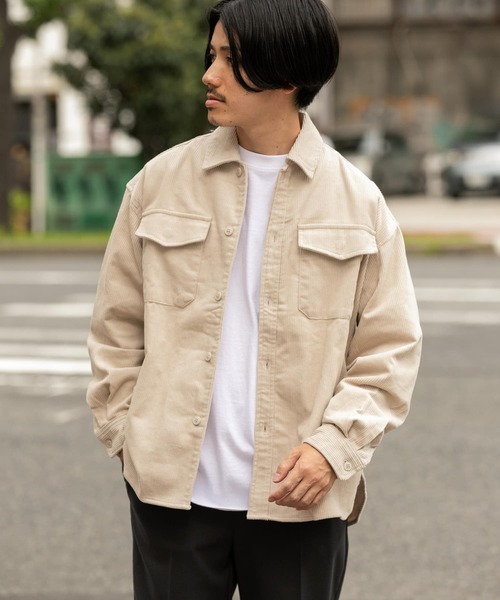 ITEMS URBANRESEARCH（アイテムズ アーバンリサーチ）の「コーデュロイ CPOシャツ（シャツ/ブラウス・メンズ・ブラック/ネイビー/オフホワイト/グレー・MEDIUM/LARGE）」の15枚目の写真