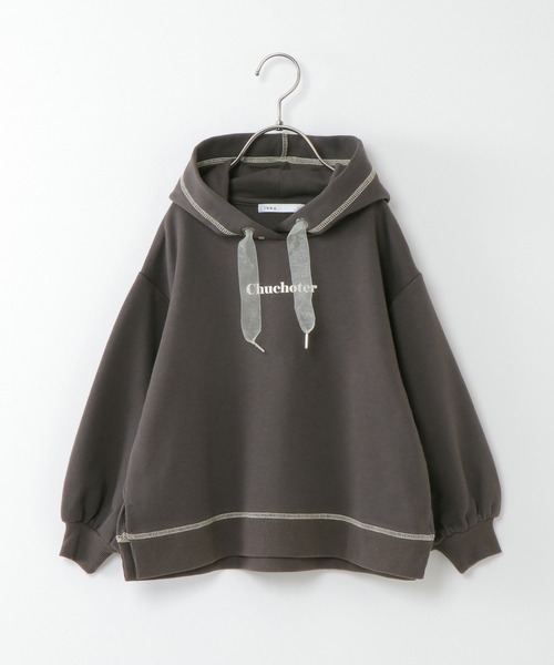 ikka（イッカ）の「【キッズ】前後差オーガンジーリボンパーカー（100