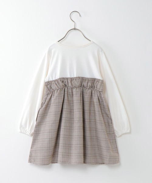 ikka（イッカ）の「【キッズ】チェック柄ドッキングワンピース（100~160cm）（ワンピース・キッズ・ブラック/オフホワイト・100/110/120/130/140/150/160）」の10枚目の写真