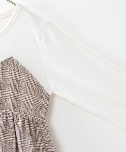 ikka（イッカ）の「【キッズ】チェック柄ドッキングワンピース（100~160cm）（ワンピース・キッズ・ブラック/オフホワイト・100/110/120/130/140/150/160）」の4枚目の写真