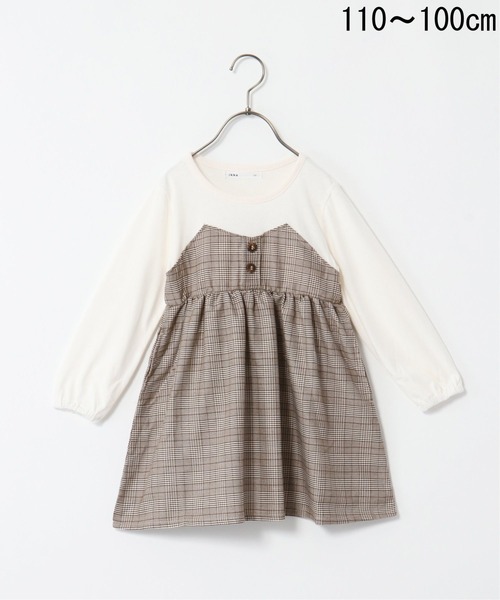 ikka（イッカ）の「【キッズ】チェック柄ドッキングワンピース（100~160cm）（ワンピース・キッズ・ブラック/オフホワイト・100/110/120/130/140/150/160）」の11枚目の写真