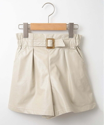a.v.v（アーヴェヴェ）の「[140-150]【洗える】フェイクレザータックキュロット（その他パンツ・キッズ）」