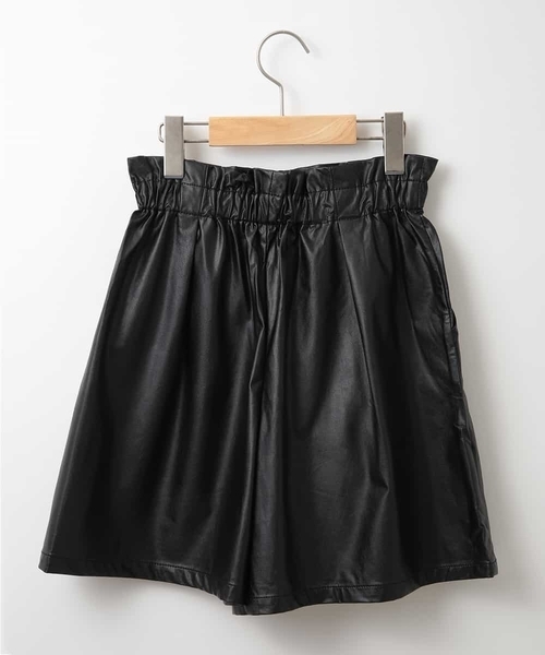 a.v.v（アーヴェヴェ）の「[140-150]【洗える】フェイクレザータックキュロット（その他パンツ・キッズ・ブラック/ベージュ・140/150）」の4枚目の写真