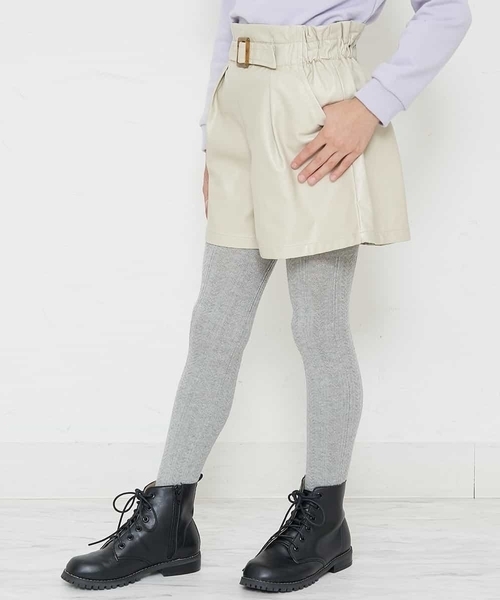 a.v.v（アーヴェヴェ）の「[140-150]【洗える】フェイクレザータックキュロット（その他パンツ・キッズ・ブラック/ベージュ・140/150）」の9枚目の写真