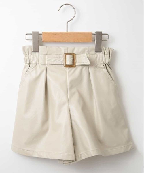 a.v.v（アーヴェヴェ）の「[140-150]【洗える】フェイクレザータックキュロット（その他パンツ・キッズ・ブラック/ベージュ・140/150）」の19枚目の写真