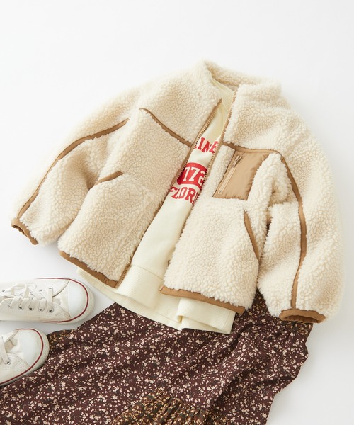 CIAOPANIC TYPY(チャオパニックティピー)の「【KIDS】【OSORO】パイピングボアジャケット(その他アウター・キッズ・チャコールグレー/アイボリー・SMALL/MEDIUM/LARGE/X-LARGE/XX-LARGE)」の8枚目の写真