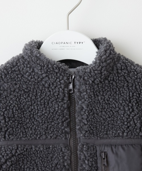 CIAOPANIC TYPY(チャオパニックティピー)の「【KIDS】【OSORO】パイピングボアジャケット(その他アウター・キッズ・チャコールグレー/アイボリー・SMALL/MEDIUM/LARGE/X-LARGE/XX-LARGE)」の5枚目の写真