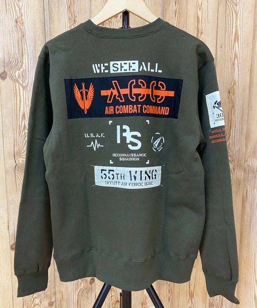 AVIREX（アヴィレックス）の「シーチングパッチ スウェット（スウェット・メンズ・オリーブ/ブラック/オフホワイト/オレンジ・XXL/M/XL/L）」の3枚目の写真