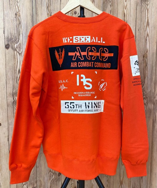 AVIREX（アヴィレックス）の「シーチングパッチ スウェット（スウェット・メンズ・オリーブ/ブラック/オフホワイト/オレンジ・XXL/M/XL/L）」の4枚目の写真