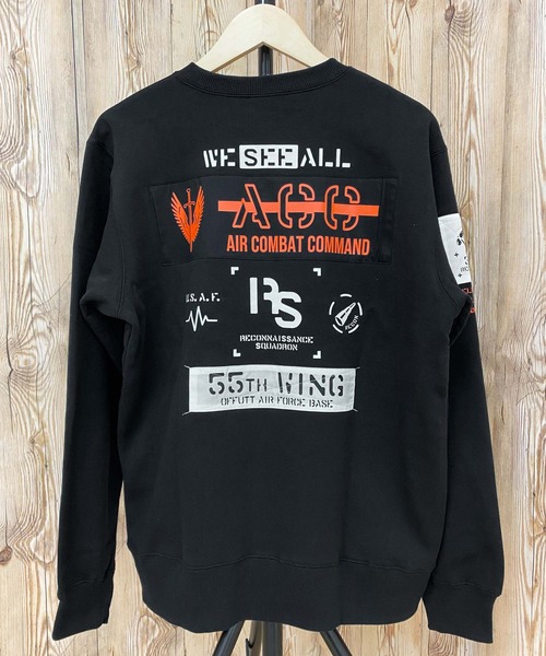 AVIREX（アヴィレックス）の「シーチングパッチ スウェット（スウェット・メンズ・オリーブ/ブラック/オフホワイト/オレンジ・XXL/M/XL/L）」の2枚目の写真