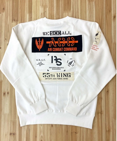 AVIREX（アヴィレックス）の「シーチングパッチ スウェット（スウェット・メンズ・オリーブ/ブラック/オフホワイト/オレンジ・XXL/M/XL/L）」の8枚目の写真