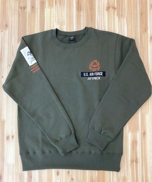 AVIREX（アヴィレックス）の「シーチングパッチ スウェット（スウェット・メンズ・オリーブ/ブラック/オフホワイト/オレンジ・XXL/M/XL/L）」の14枚目の写真