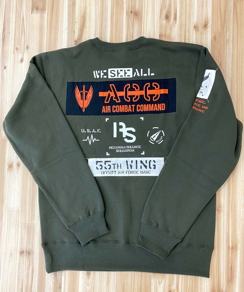 AVIREX（アヴィレックス）の「シーチングパッチ スウェット（スウェット・メンズ・オリーブ/ブラック/オフホワイト/オレンジ・XXL/M/XL/L）」の15枚目の写真