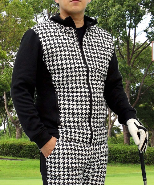 TopIsm（トップイズム）の「裏起毛シャギーボア ゴルフ スタンドネック ダウンジャケット ゴルフウェア  メンズ（ゴルフグッズ・メンズ・チャコールグレー/ブラック/ネイビー/カモフラージュ/ライトグレー/ホワイト×ブラック/グレー系カモフラージュ・LL/M/L/3L）」の2枚目の写真