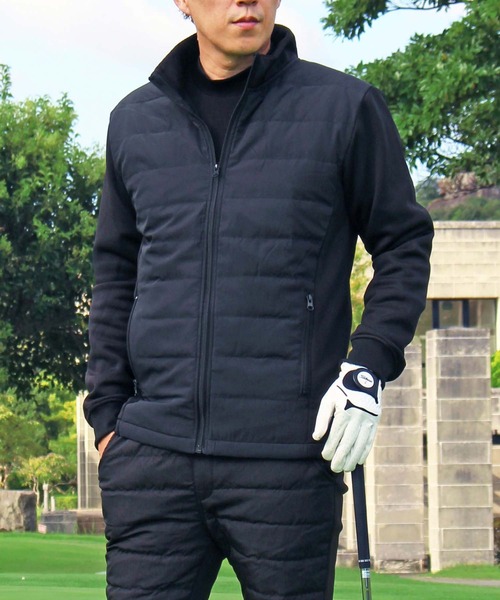 TopIsm（トップイズム）の「裏起毛シャギーボア ゴルフ スタンドネック ダウンジャケット ゴルフウェア  メンズ（ゴルフグッズ・メンズ・チャコールグレー/ブラック/ネイビー/カモフラージュ/ライトグレー/ホワイト×ブラック/グレー系カモフラージュ・LL/M/L/3L）」の3枚目の写真