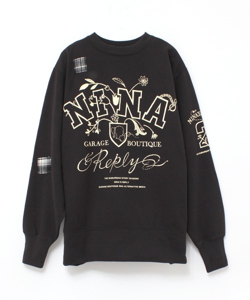 RNA（アールエヌエー）の「M1792 リメイクカレッジトレーナー（スウェット・レディース・ブラック/グリーン/バーガンディー・MEDIUM）」の4枚目の写真