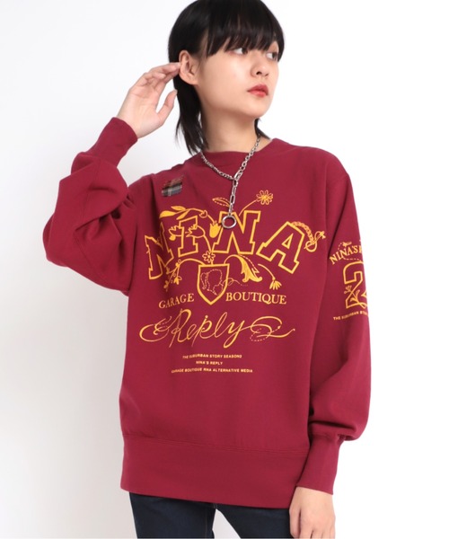 RNA（アールエヌエー）の「M1792 リメイクカレッジトレーナー（スウェット・レディース・ブラック/グリーン/バーガンディー・MEDIUM）」の20枚目の写真