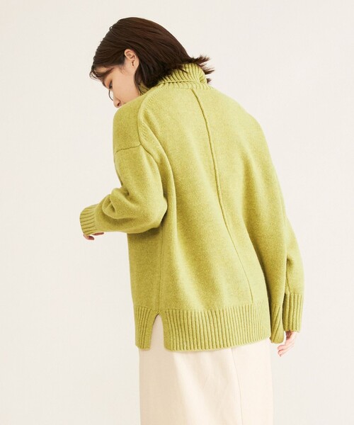 SHARE PARK（シェアパーク）の「【洗える】センターシームタートルニット（ニット/セーター・レディース・グレー系/ベージュ系/アイボリー系/ライトグリーン系/イエロー系/ピンク系・1）」の11枚目の写真