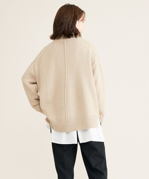 SHARE PARK（シェアパーク）の「【洗える】センターシームタートルニット（ニット/セーター・レディース・グレー系/ベージュ系/アイボリー系/ライトグリーン系/イエロー系/ピンク系・1）」の14枚目の写真